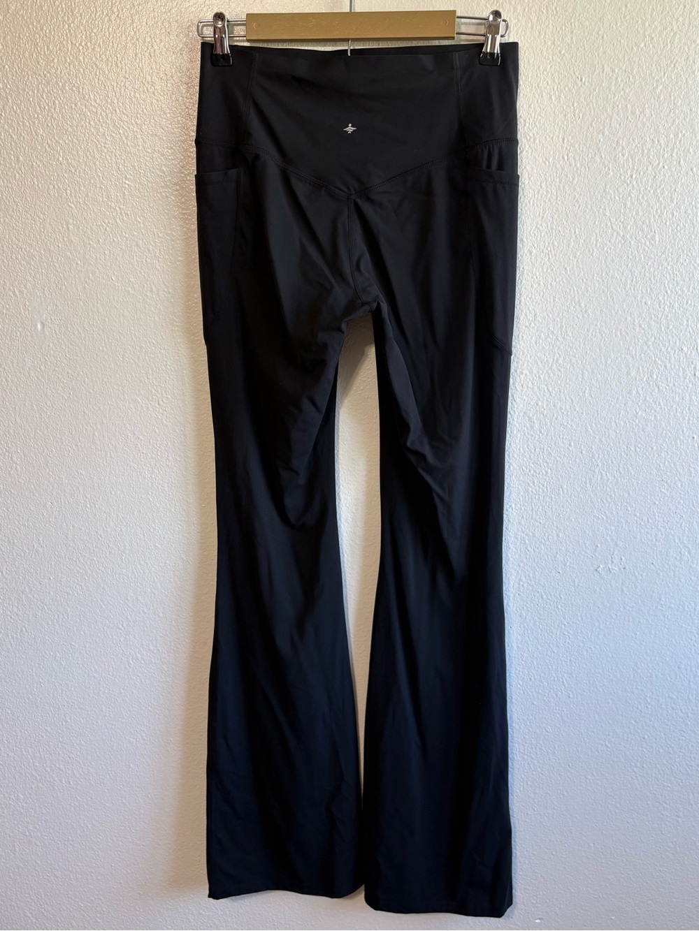 HALARA Black High Rise Wide Leg Yoga Pants Pull On Active Gym Travel‎ Retro